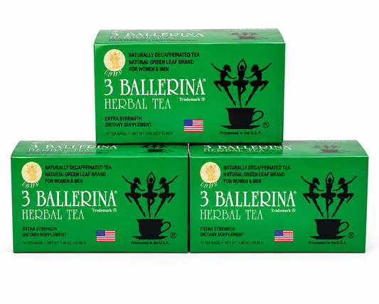 3 Ballerina Herbal Tea Extra Strength – Naturally Decaffeinated Herbal Slim Tea (18 Tea Bags)