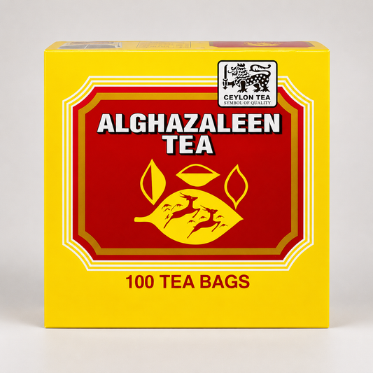 Alghazaleen Pure Ceylon Black Tea Bags 100 Count – Premium Sri Lankan Tea