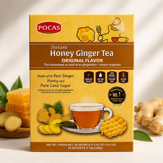 Pocas Instant Honey Ginger Tea – Original Flavor (20 Sachets)