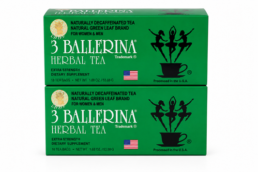 3 Ballerina Herbal Tea Extra Strength – Naturally Decaffeinated Herbal Slim Tea (18 Tea Bags)